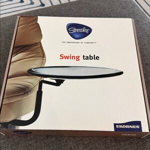 NIB Ekornes Stressless Swing Table Teak Stain
